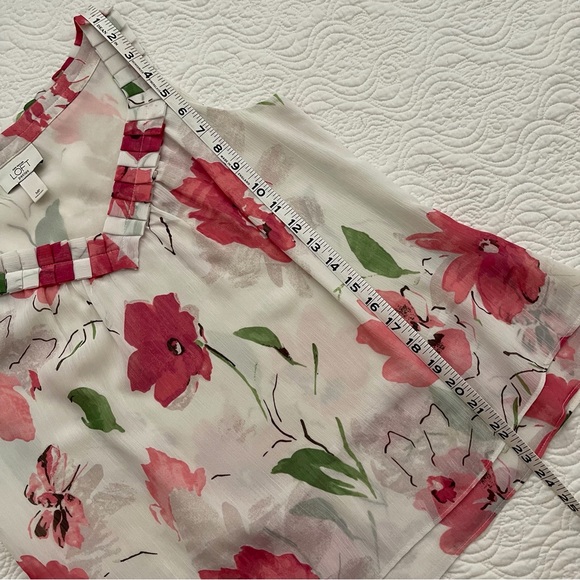 Ann Taylor LOFT Floral Sleeveless Top Size Petite M - Picture 7 of 13